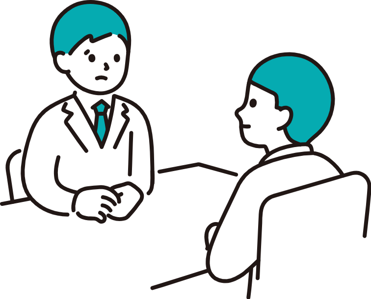 キャリアコンサルタントとクライエントが話し合いをしている様子